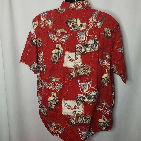 RedHead XL Motorcycles Patriotic Eagles Shirt - Picture 3 of 8